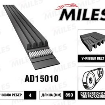 MILES ремень поликлиновый AD15010