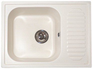 Кухонная мойка GranAlliance G-23 50х65х20 см, искусственный камень, тон белый