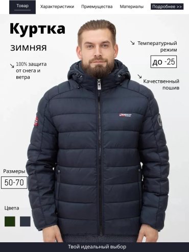 Зимняя куртка синий