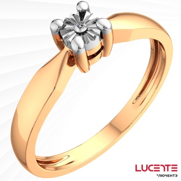 Lucente Бриллианты Якутии ZO-2D00355.14K.B_155 размер 15.5 вес 1.11 г золото, бриллиант