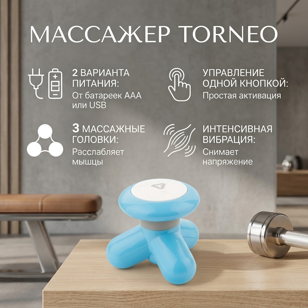 Массажер Torneo A-170B ручной вибрационный