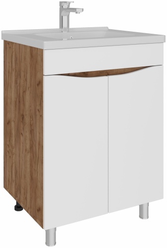 Тумба без раковины AVK Furniture 2двери Алла, 60x70x47 см, белый, светло-коричневый