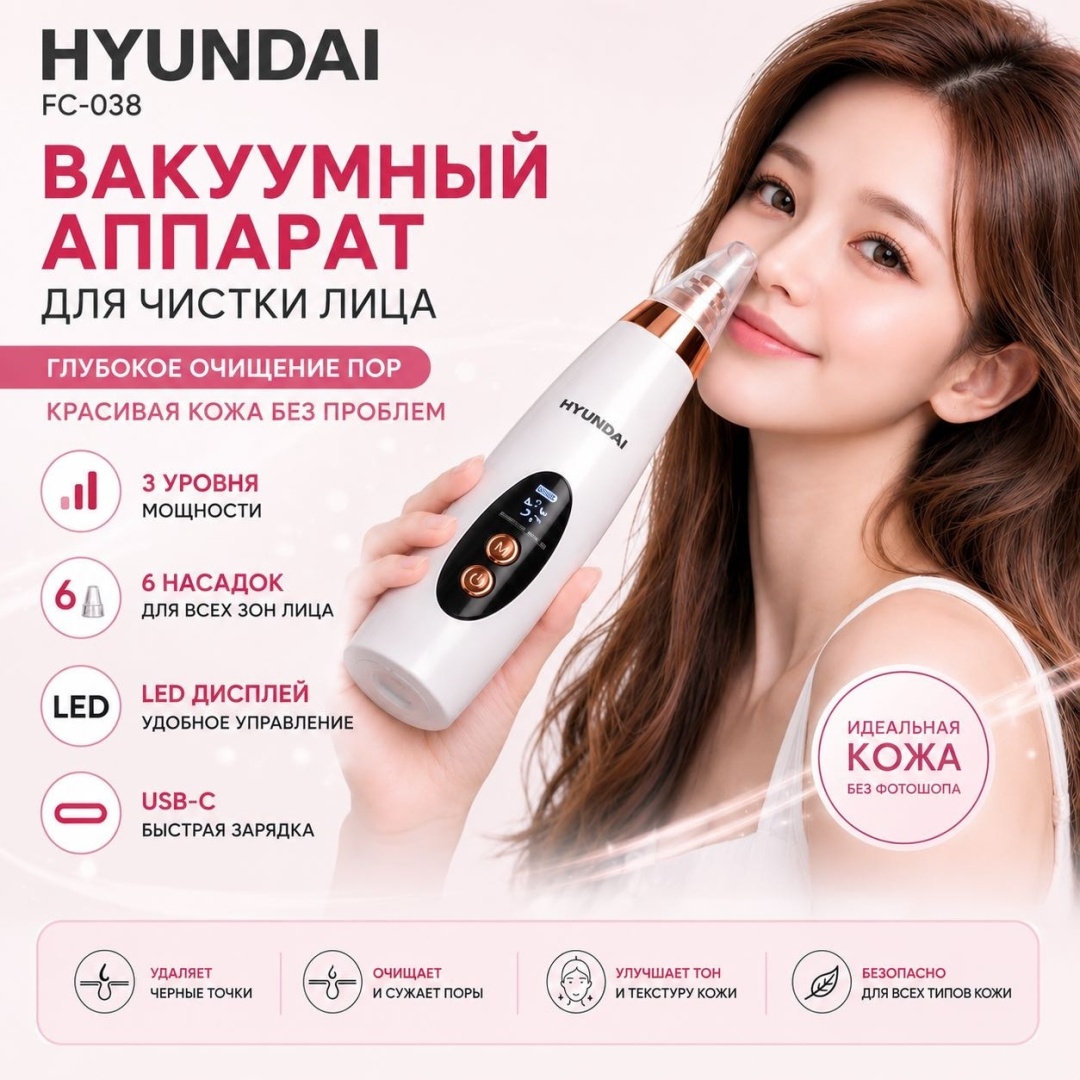Hyundai вакуумный аппарат для чистки лица