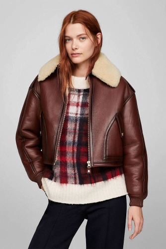 Кожаная куртка Tommy Hilfiger коричневый