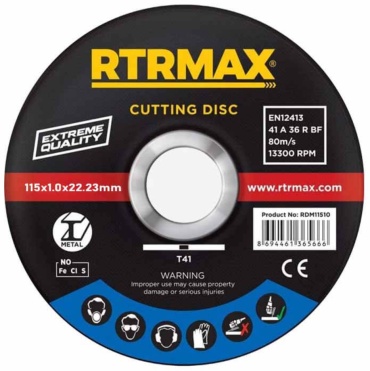Диск отрезной по металлу 115x22х1 мм, RTRMAX RDM11510