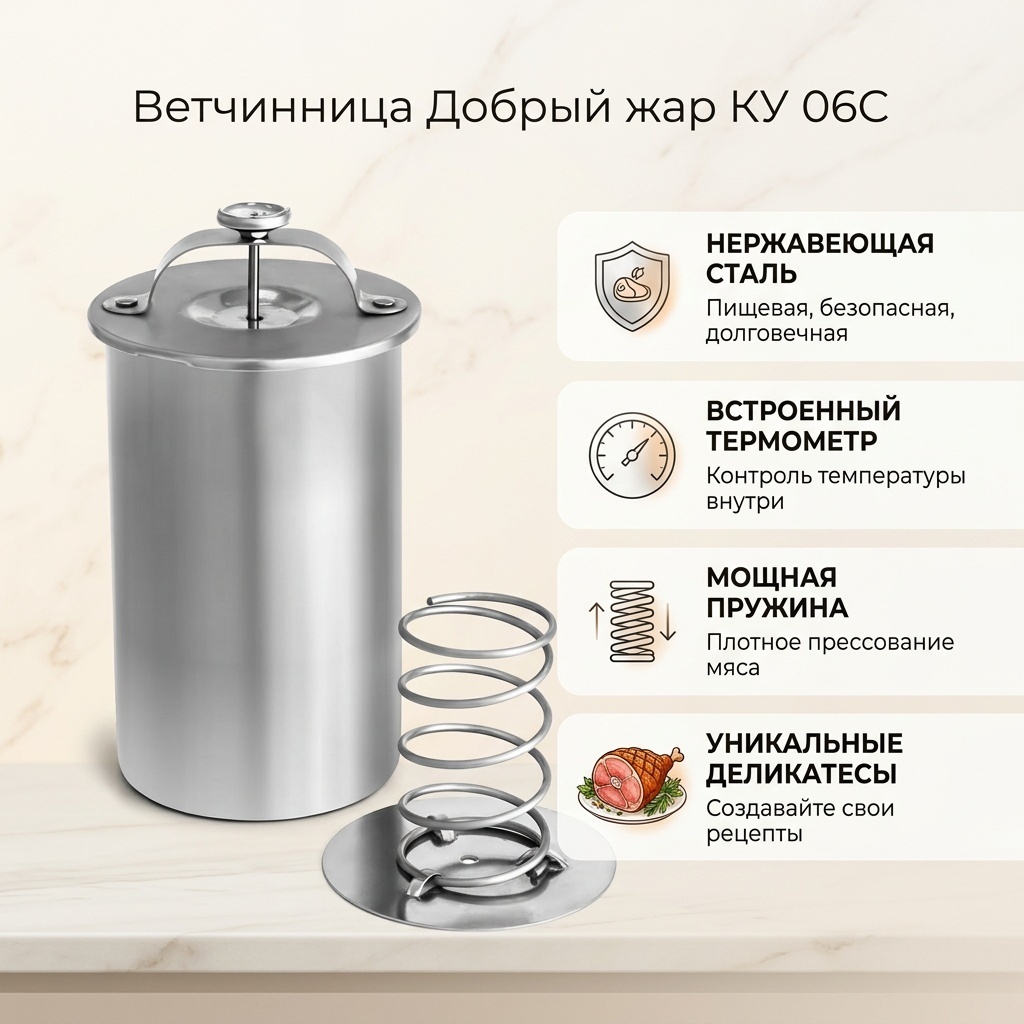 Ветчинница Добрый жар нержавеющая сталь, 1 шт