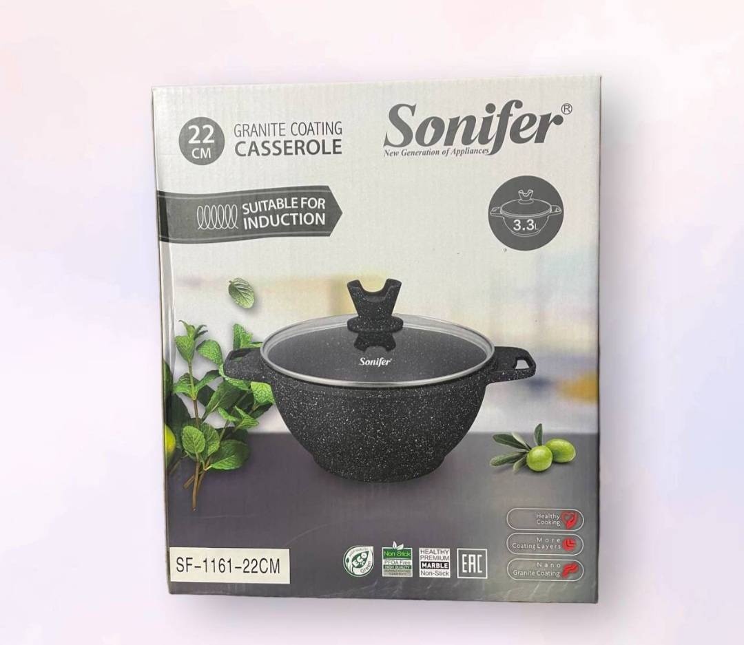 Кастрюля 3.3 л, Sonifen 1161-22см гранит