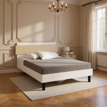 Кровать Шатура Chelsea, Rimini 488115 полутораспальная, 140x200 см (без матраса, без подъёмного механизма) белый, коричневый