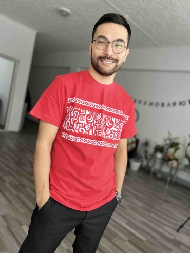 Футболка Burkit style Этно красный