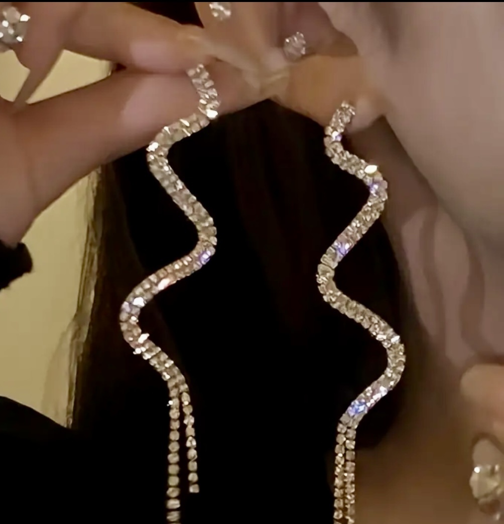 Серьги бижутерный сплав, кристаллы Swarovski