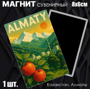 Магнит-сувенир Сувенирный магнит "Казахстан. Алматы" (8053мм) 1 шт