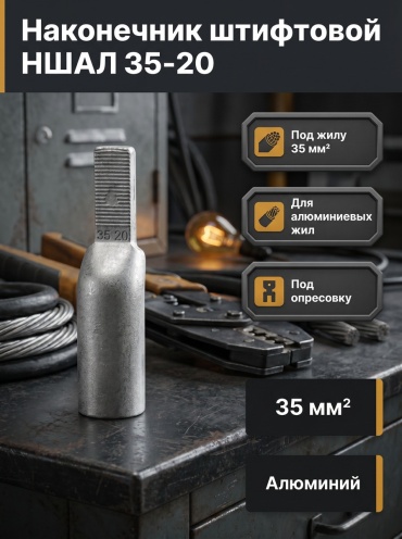 Наконечник TOKOV ELECTRIC кабельный НШАЛ 35 кв.мм, 1 шт