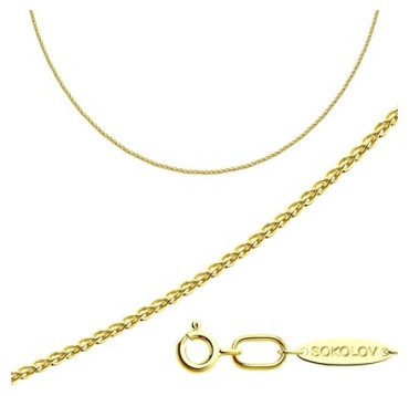 Zlato 478СР958410350С1 длина 45 см, вес 3 г серебро, плетение колос