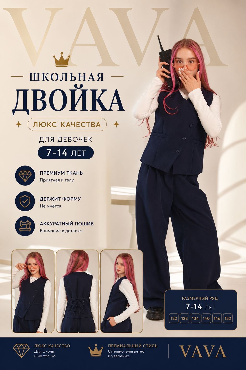 Школьный костюм Tano синий