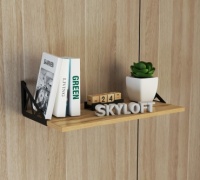 Полка Sky Loft Альфа, 54.5х30x1.6 см, черный, коричневый