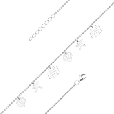 ALEN GOLD 10529-2191-00 длина 23 см, вес 3.5 г серебро, плетение якорное