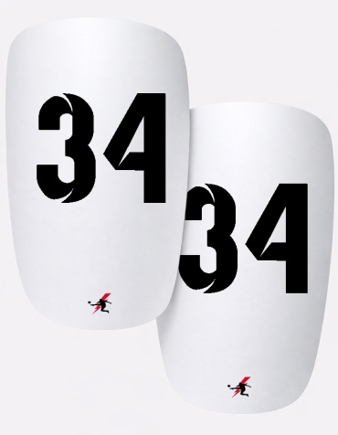 Customkit MINI щитки футбольные белый с номером 34