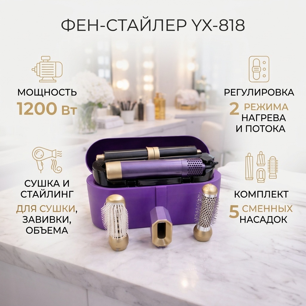YX-818 фен фиолетовый