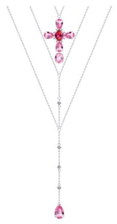 Колье Zlato 478СР84070001С1 длина 42 см вес 16.51 г серебро, фианит, корунд
