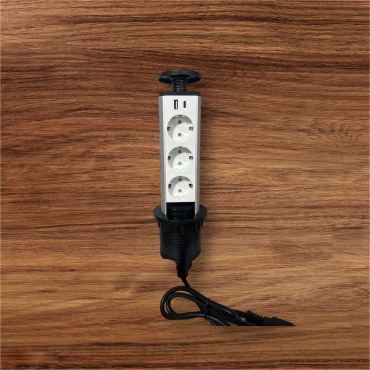 Розетка AOTAI Встраиваемая выдвижная розетка с USB , TAYABSI, белый