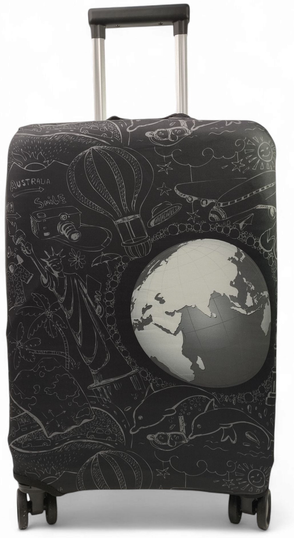 LUGGAGE COVER средний (до 80 л) черный, серый