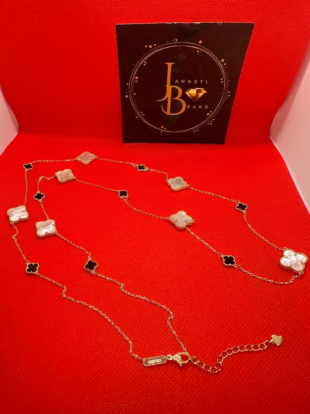Колье JANASYL Brand JB007 длина 98 см вес 18 г серебро, перламутр