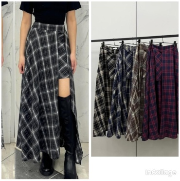 Юбка трапеция черный, красный