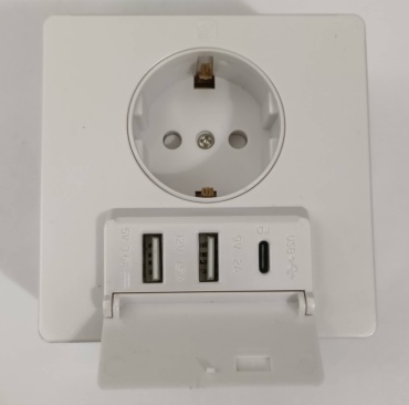 Встраиваемая HP18Q, USB-розетка цвет белый