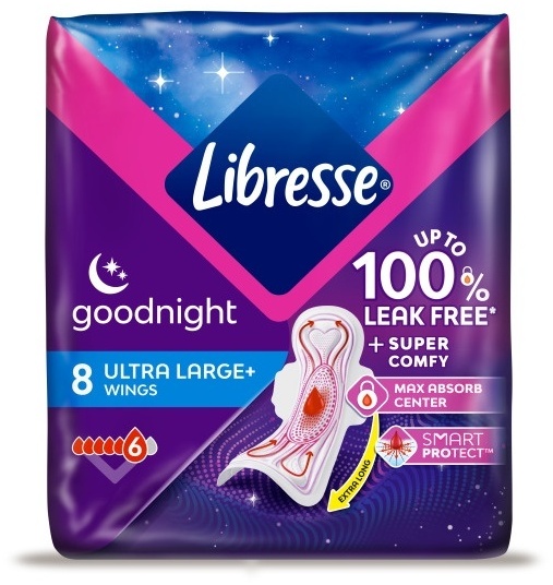 Libresse прокладки Goodnight large 8 шт