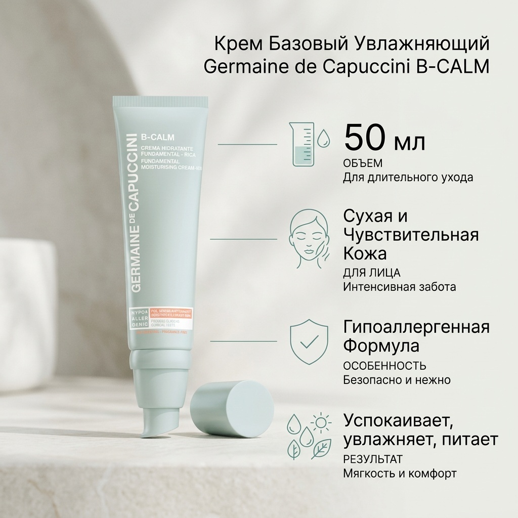 Germaine de Capuccini крем Базовый увлажняющий крем для сухой кожи с повышенной чувствительностью для лица 50 мл