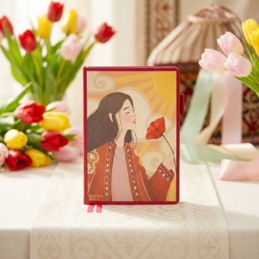 Ежедневник Qazaq Soul Мак, A5, 270 л, бордовый