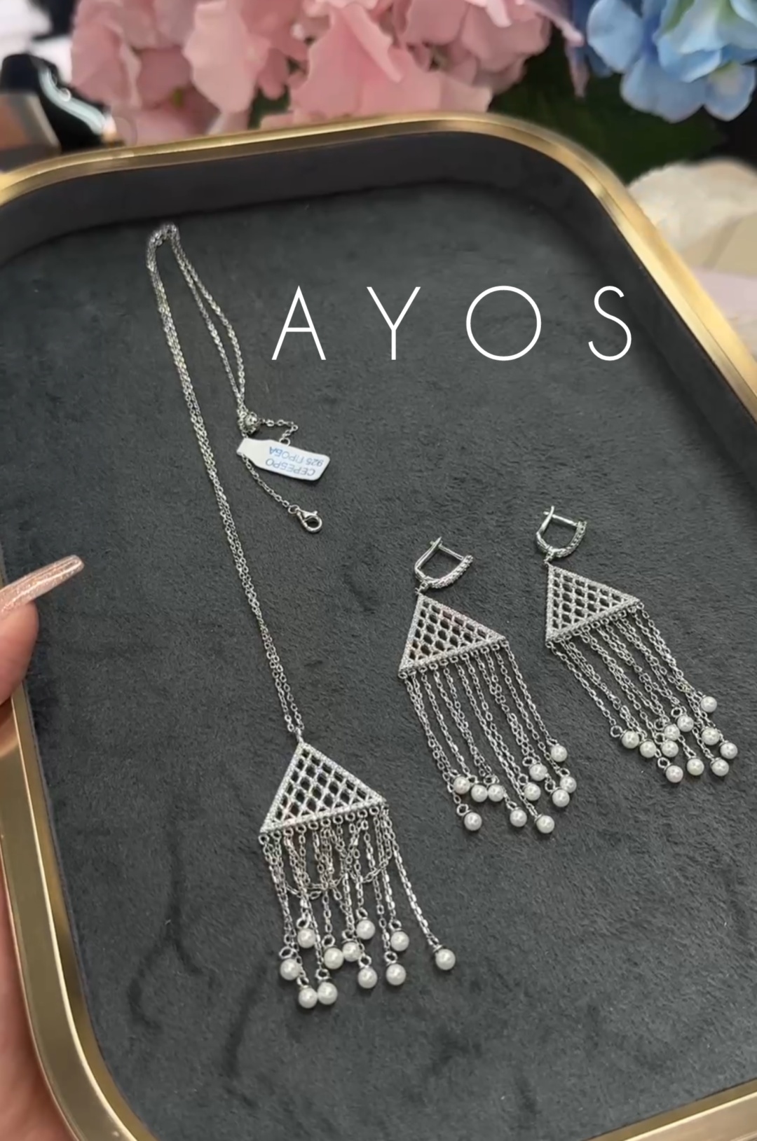 AYOS Premium Collection ETHNO style вес 15 г серебро, жемчуг, фианит