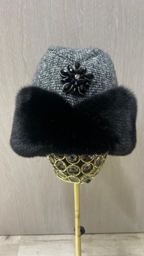 Пилотка SemiFur размер 56, 57, 58, 59, черный
