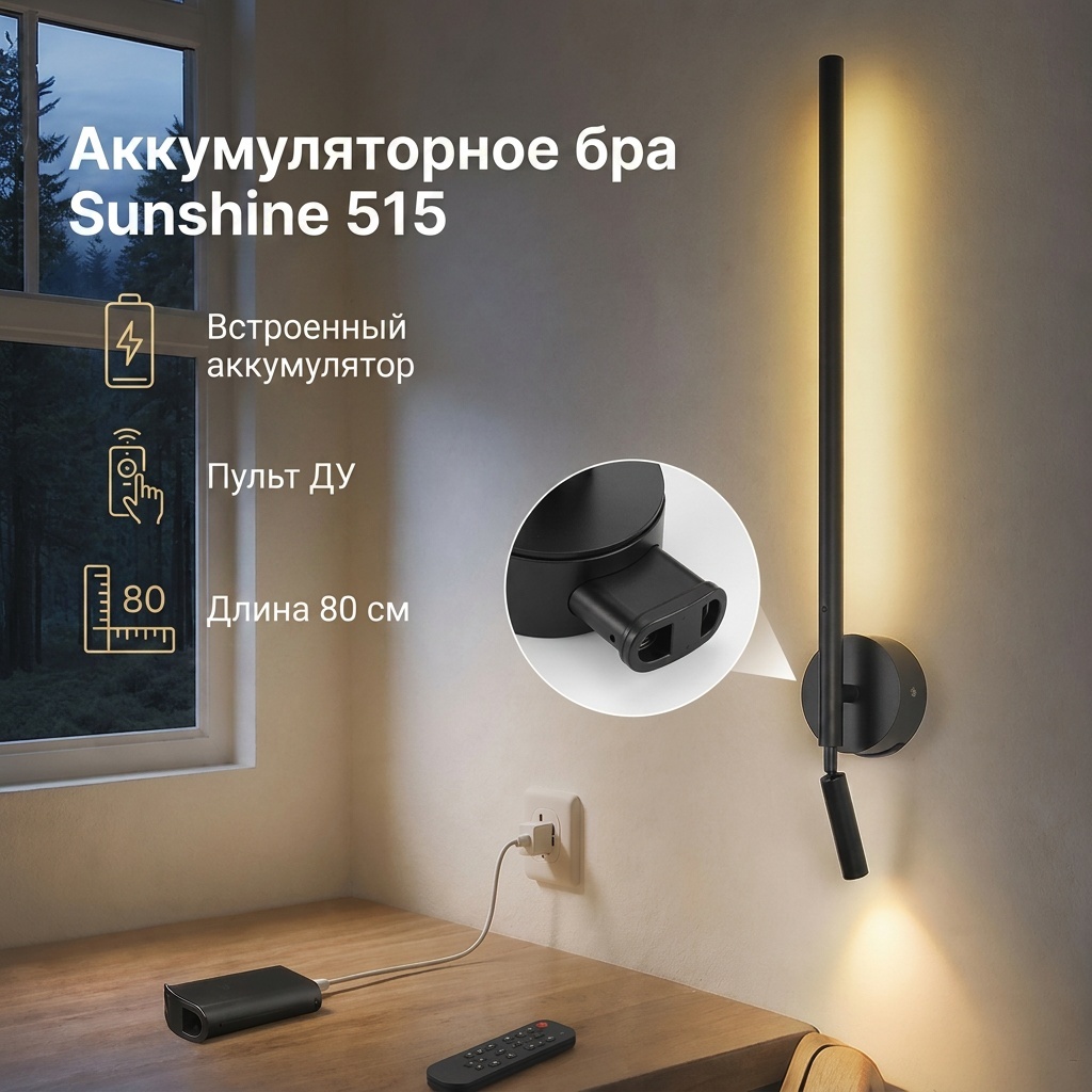 Бра настенный LED, черный