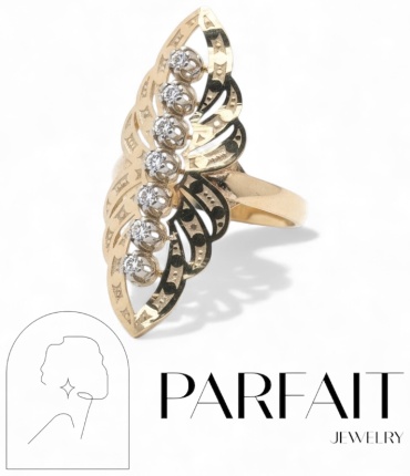 PARFAIT JEWELRY PJ_7ф_узоры_15 размер 20 вес 4.3 г золото, фианит