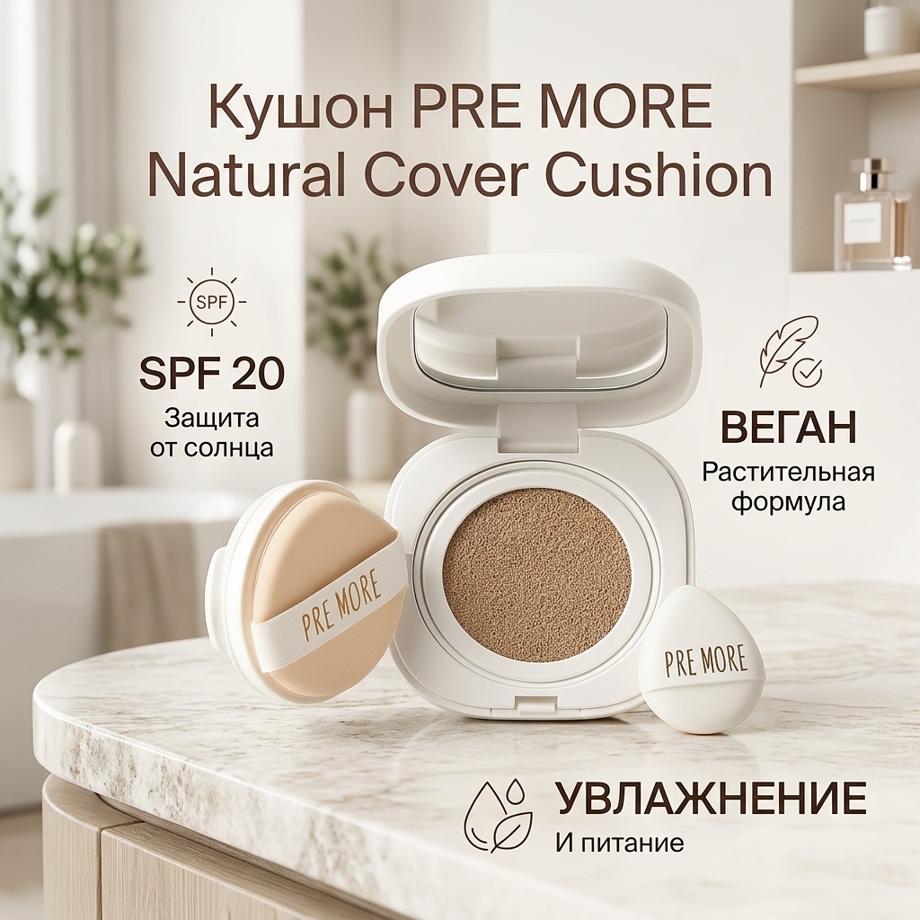 PRE MORE Natural Cover Cushion кушон clear light nude 30 г