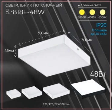 Светильник настенно-потолочный LED 48 Вт белый