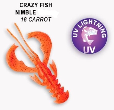 Мягкая приманка CF Силиконовая приманка Crazy Fish Nimble 2,5 / 44-65-18-6 / Кальмар (7 шт.) 7 шт 65 мм 18