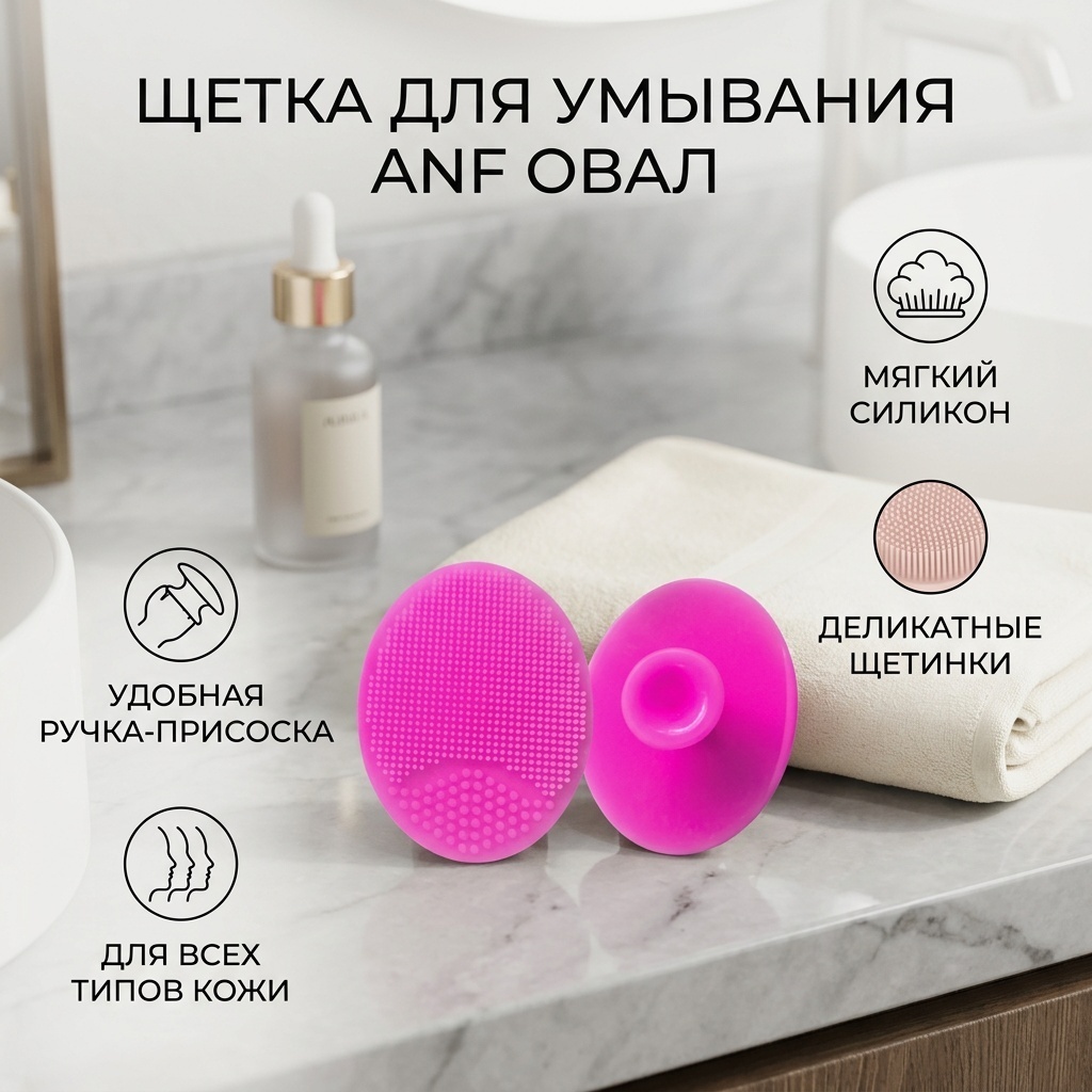 ANF щетка для лица, для умывания розовый 1 шт