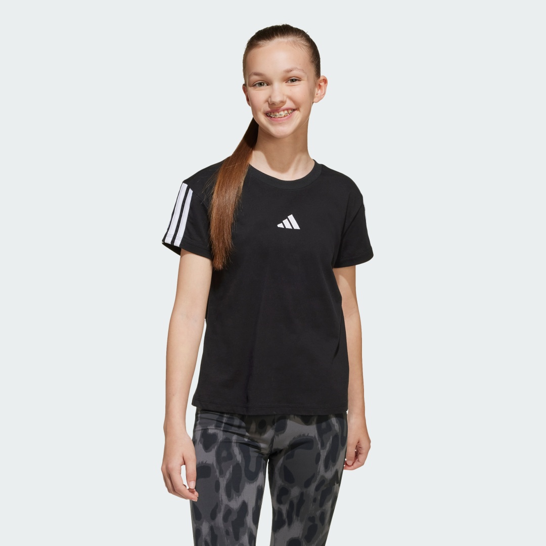 Футболка adidas JG 3S TEE 160 черный