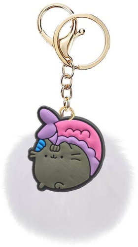 Брелок Academy Style Pusheen Cat 7см. (помпон) 12,5см. (с кольцом) искусственный мех, резина 1 шт