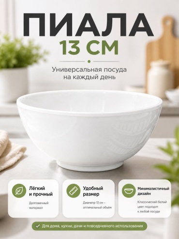 Пиала 1 шт, 300 мл, меламин