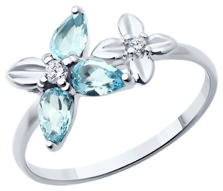 Diamant родирование 925 размер 17 вес 1.54 г серебро, фианит