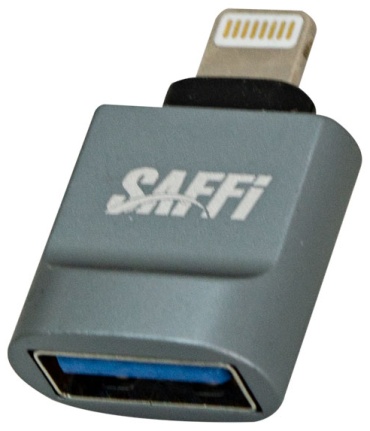Переходник SAFFI USB 3.0 (F), Lightning (M), 0.1 м, SK-043 серый