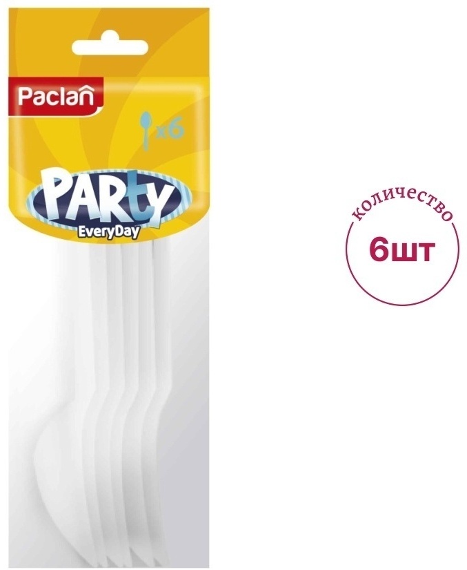Paclan ложка Party EveryDay белый 6 шт