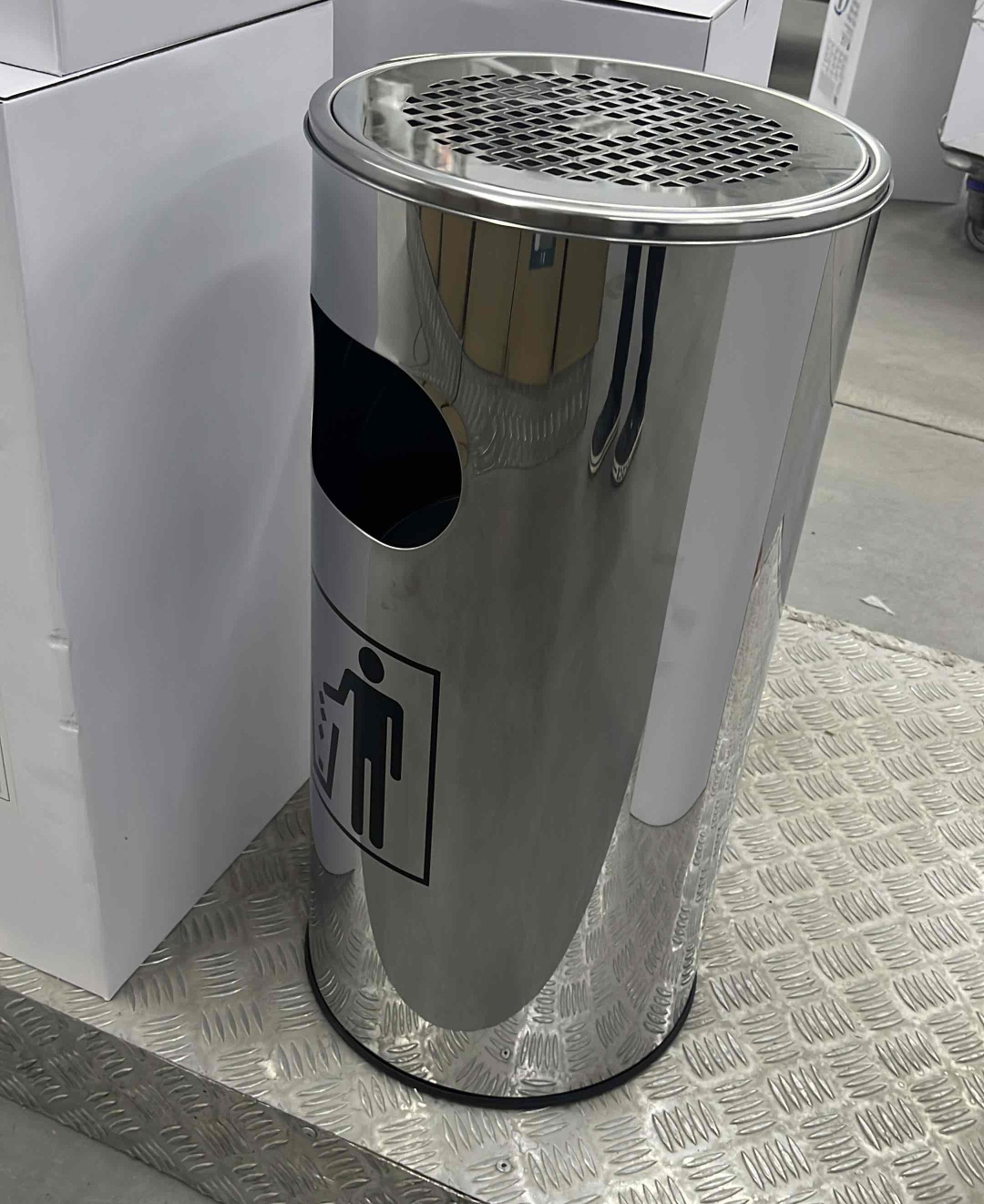 Урна 30 л 60.5x29.5x60.5 см, нержавеющая сталь