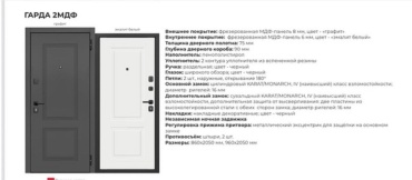ЦИТАДЕЛЬ Гарда 2мдф/классик 2000x900, сталь, левая