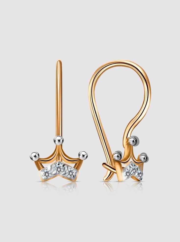 Серьги Lucente EAR-LU-585-858199 вес 0.941 г золото, фианит