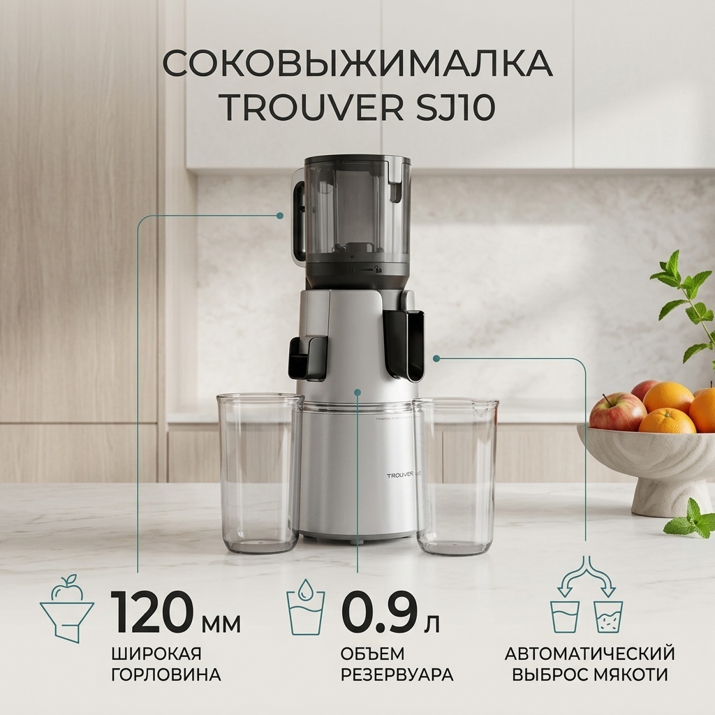 Соковыжималка TROUVER SJ10 серебристый