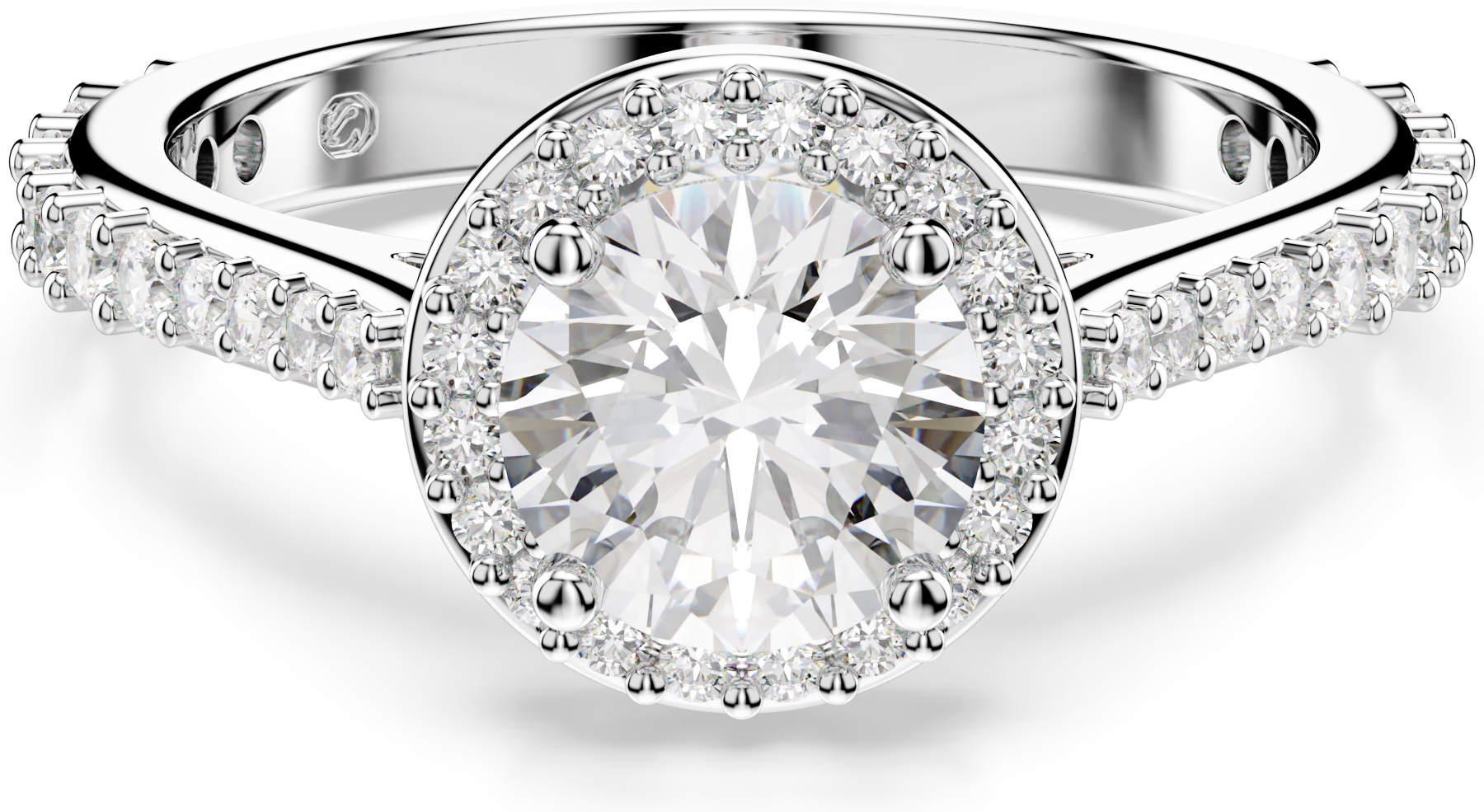 Кольцо Swarovski 5717929 размер 17 ювелирный сплав, кристаллы Swarovski, серебристый